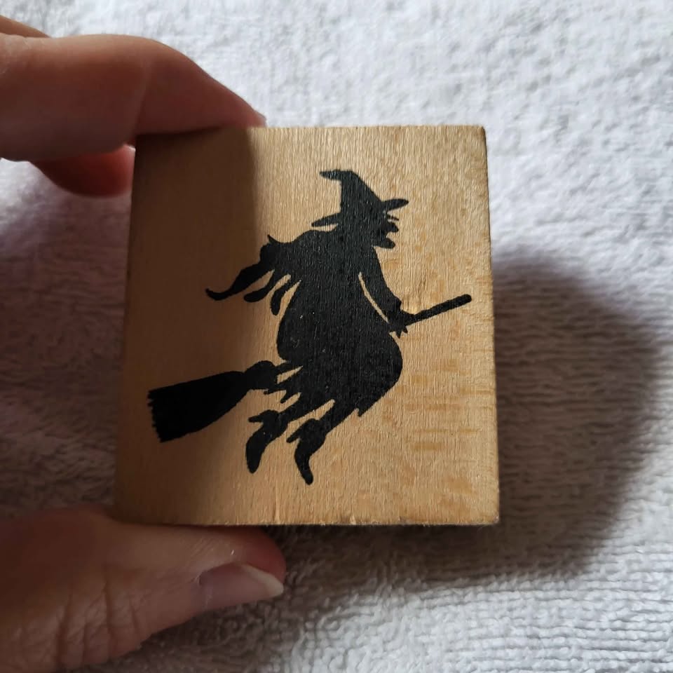 Large Halloween Witch Rubber Stamp - photo 2
