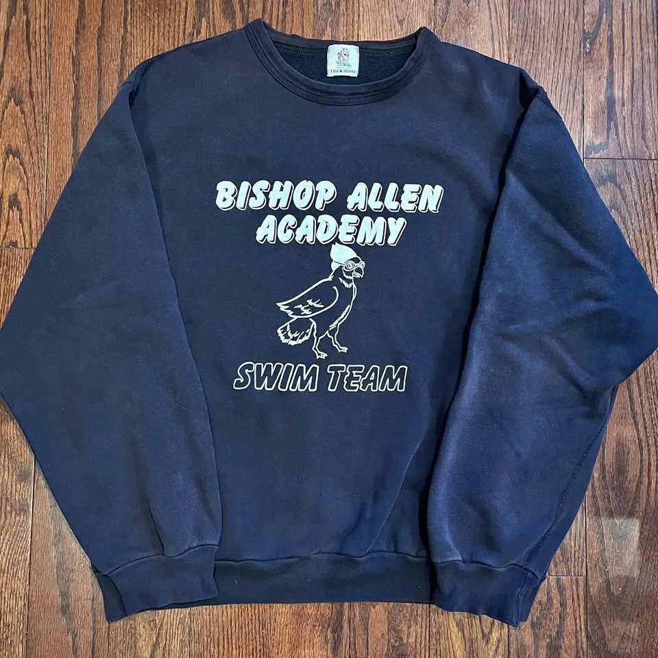 Vintage✨90s Bishop Allen Academy Swim Team Navy Sweatshirt thumbnail