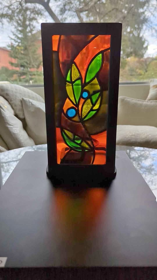Stain glass one of a kind candle holder