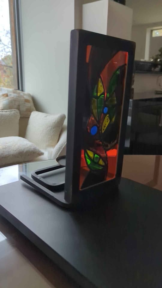 Stain glass one of a kind candle holder - photo 2