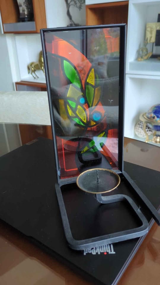 Stain glass one of a kind candle holder - photo 3