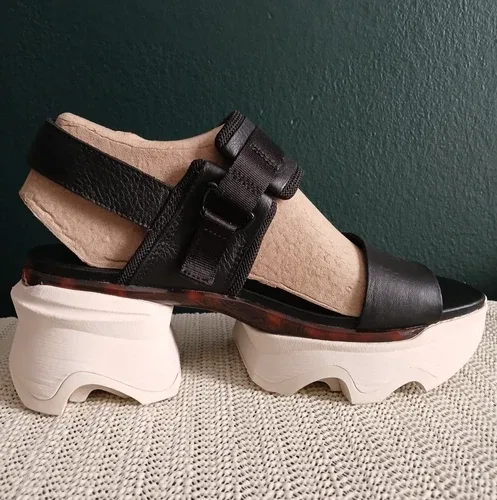 Sorel Kinetic Impact Slingback Heel Sandals Black Sz 7 image indicator(7)