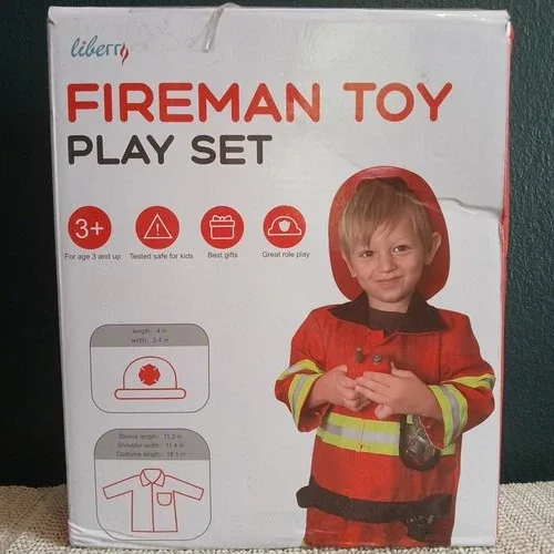 Liberry Fireman Costume Toy Play Set Complete For Kids