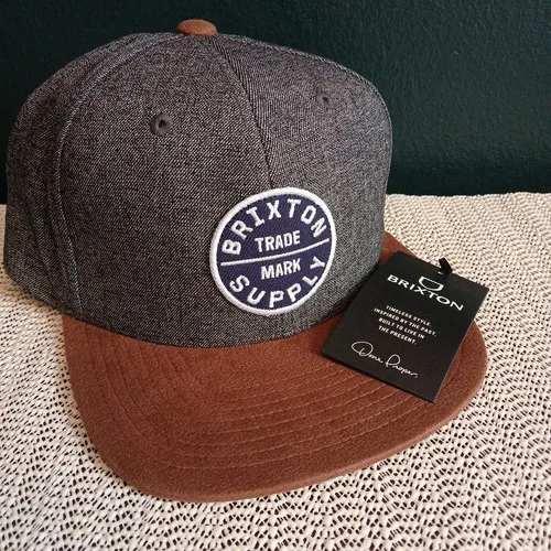 Brixton Oath III Snapback Hat - Grey/Copper