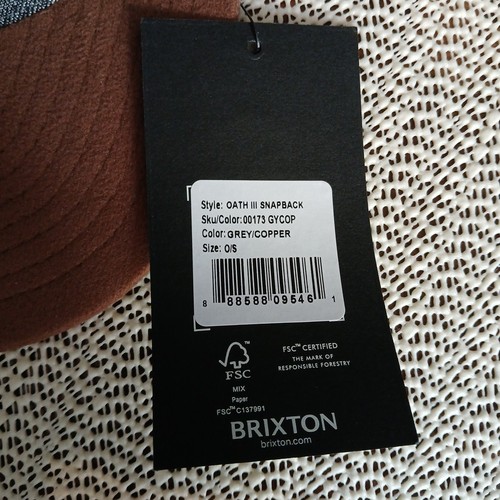 Brixton Oath III Snapback Hat - Grey/Copper - photo 4