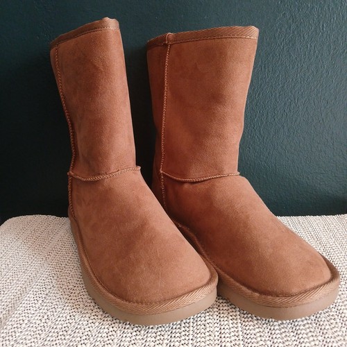 Time And Tru Best Womens Size 6 Tan Brown Microfibre Boots