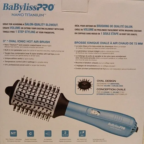 BaByliss PRO Nano Titanium Oval Ionic Hot Air Brush image indicator(3)
