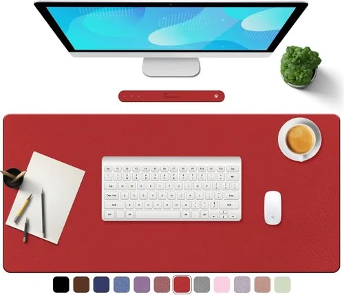 TOWWI PU Leather Desk Pad 39” x 20” - Red
