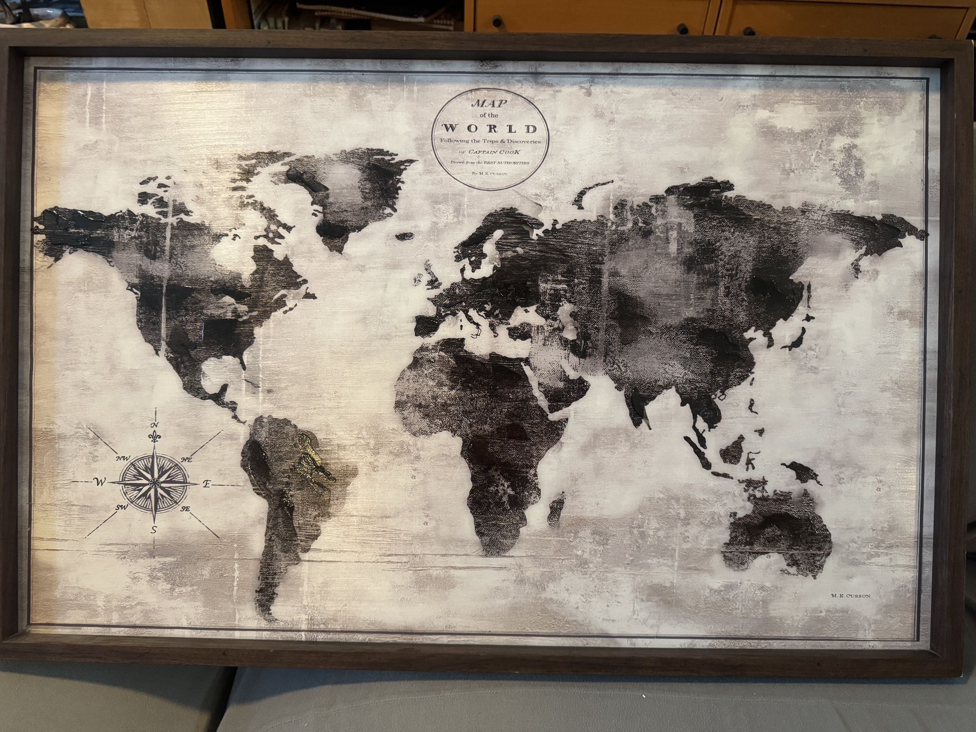 World Map Wall Art By M.E.Cusson