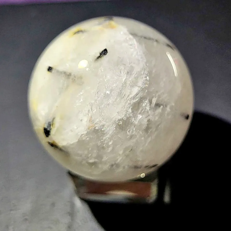 Tourmalinated Quartz Crystal Sphere thumbnail