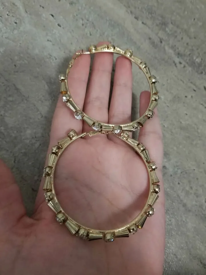 Big gold gem hoops $2 image indicator(2)