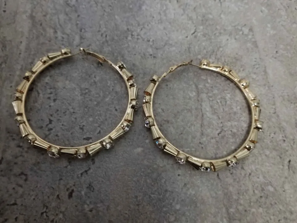 Big gold gem hoops $2 image indicator(3)