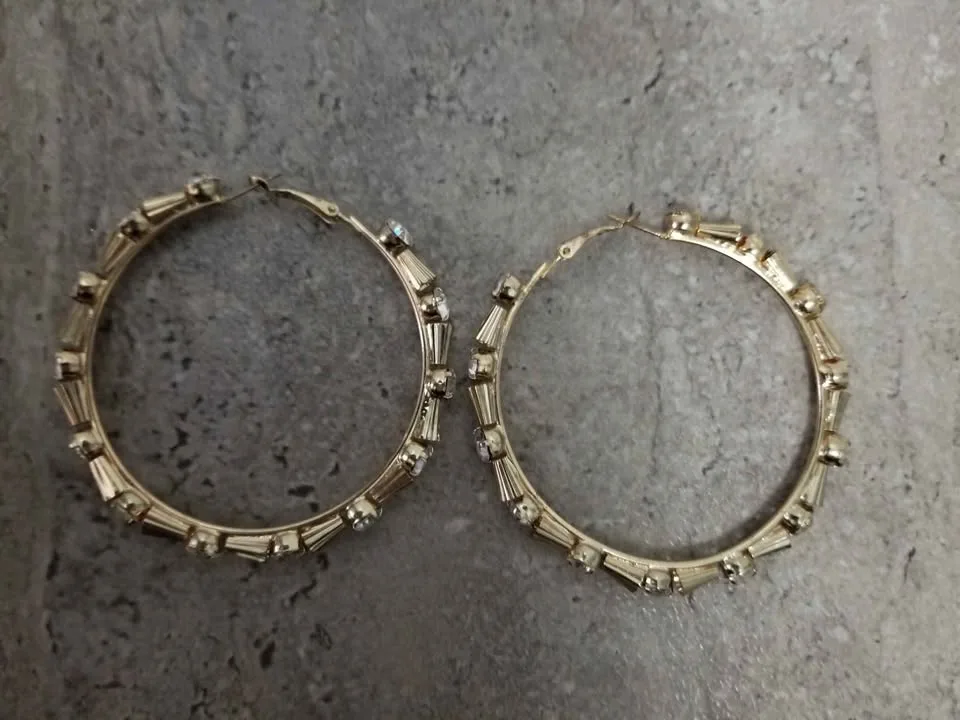 Big gold gem hoops $2 image indicator(4)