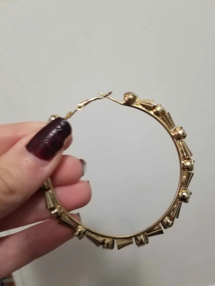 Big gold gem hoops $2 image indicator(6)
