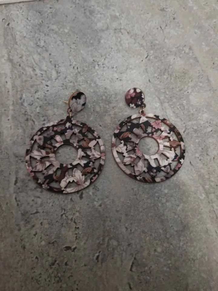 Floral patterned earrings image indicator(2)