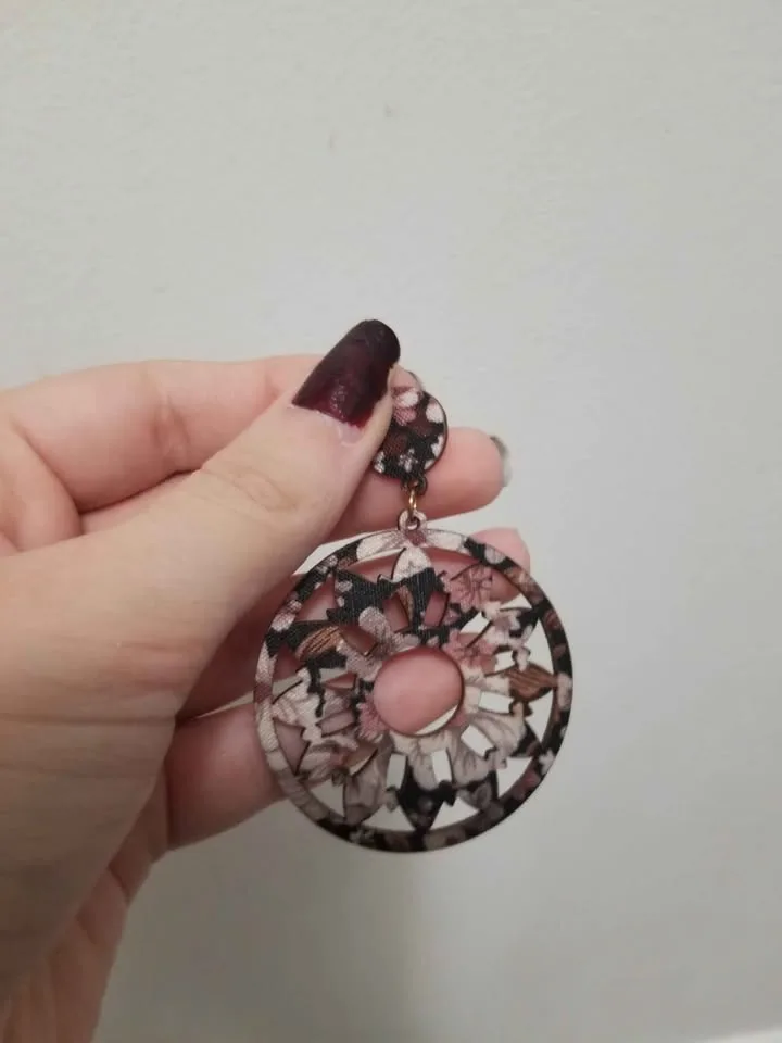 Floral patterned earrings image indicator(3)