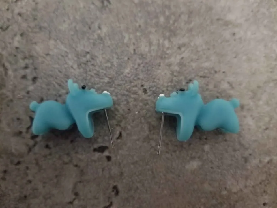 Blue hippo stud earrings image indicator(8)