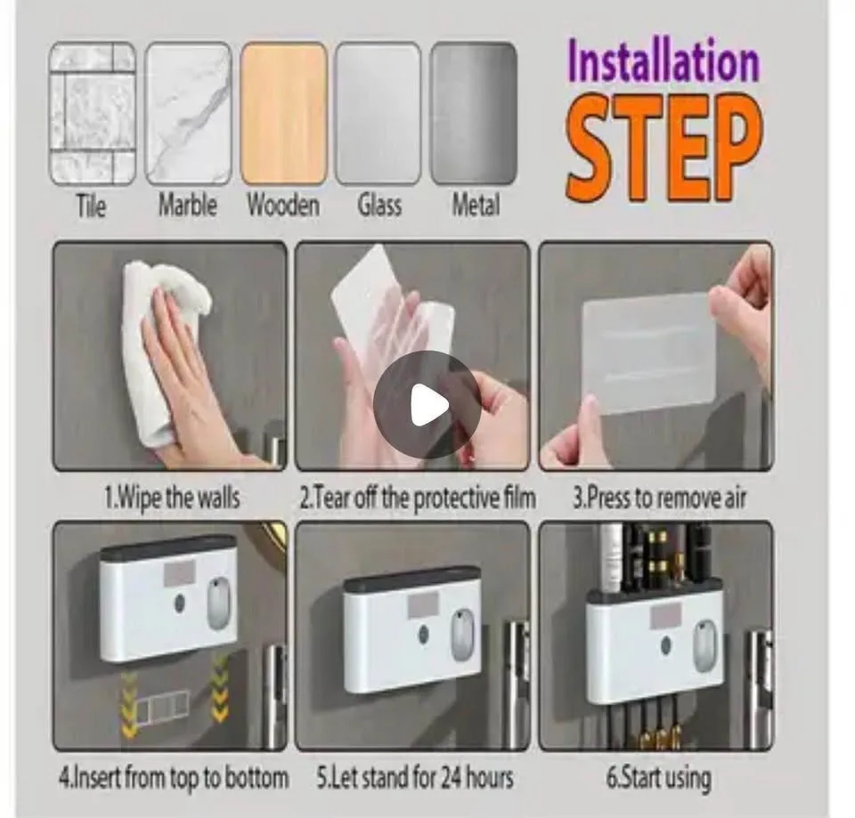 Smart Toothbrush Sanitizer with Automatic Dispenser image indicator(6)