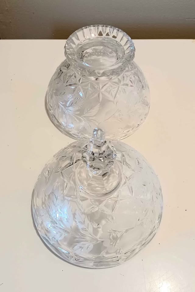 Vtg New Rare East German Imperial Crystal Candy Dish - photo 4
