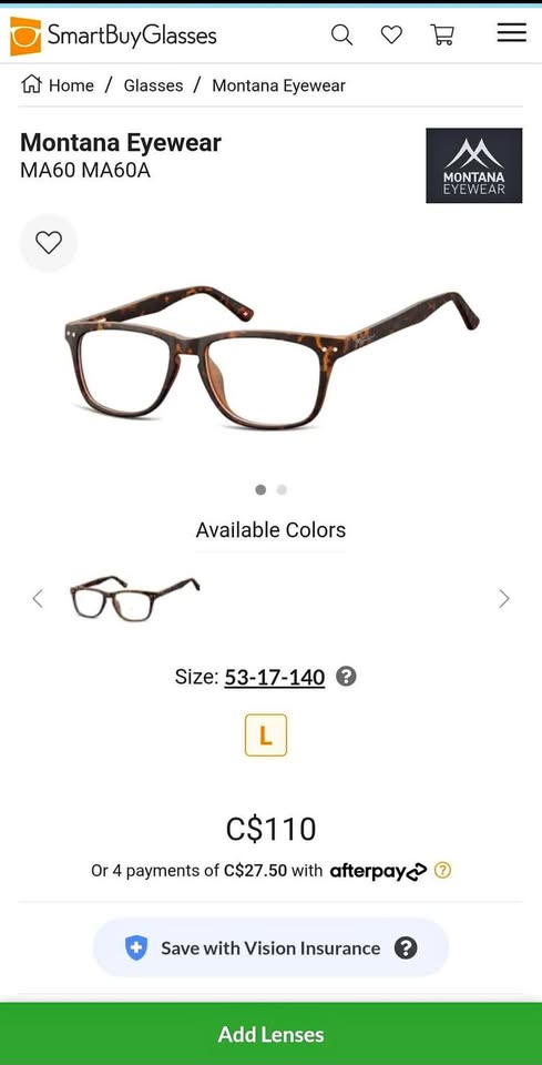 Montana Eye Glasses Frame