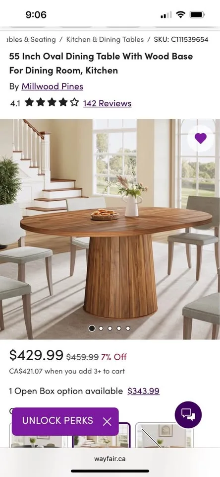 Unassembled oval dining table in box image indicator(3)