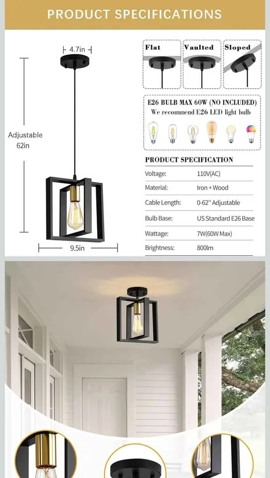 2 Pack Wood Pendant Light image indicator(2)