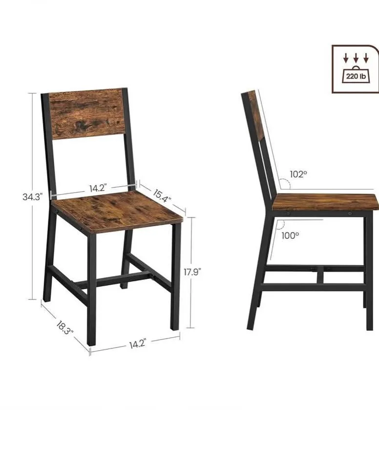 BRAND NEW VASAGLE Dining Chair Set of 2 image indicator(4)