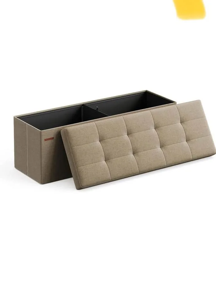 Stylish Folding Storage Ottoman Bench - Camel Brown New image indicator(7)