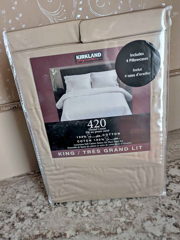 NEW Cotton King Size Sheets 420 Thread Count - Kirkland