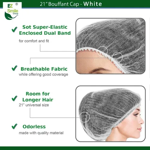 Bouffant Caps 21 inch, 100 Pcs image indicator(4)