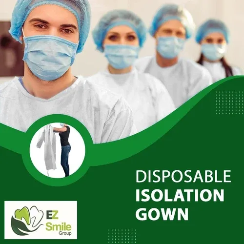 Disposable polypropylene Isolation Gowns - White 10Pcs/Pack thumbnail