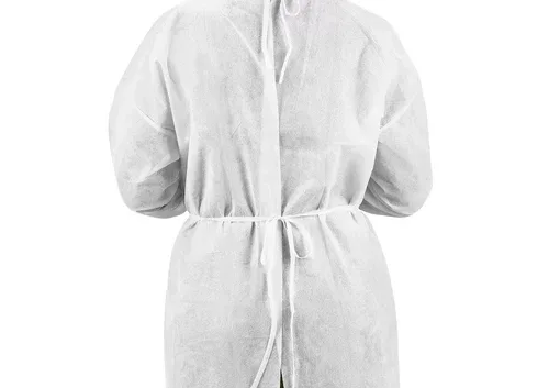 Disposable polypropylene Isolation Gowns - White 10Pcs/Pack image indicator(4)