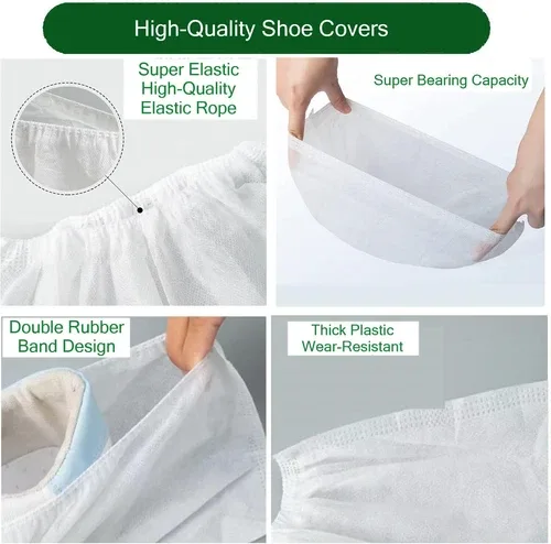 EZ Shoe Covers Disposable Non-Slip, 100Pcs/Pack, White image indicator(4)