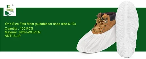 EZ Shoe Covers Disposable Non-Slip, 100Pcs/Pack, White image indicator(5)