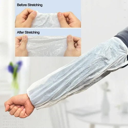 Disposable Waterproof Oversleeves 100pcs/pack, White image indicator(2)