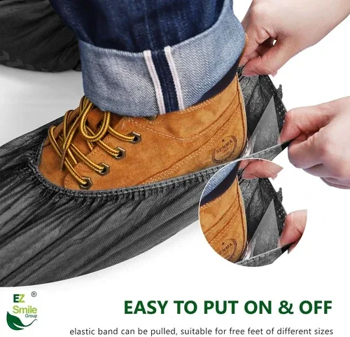 EZ Shoe Covers Disposable Non-Slip, 100Pcs/Pack, Black thumbnail