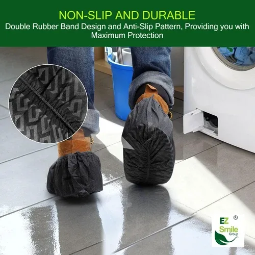 EZ Shoe Covers Disposable Non-Slip, 100Pcs/Pack, Black image indicator(3)