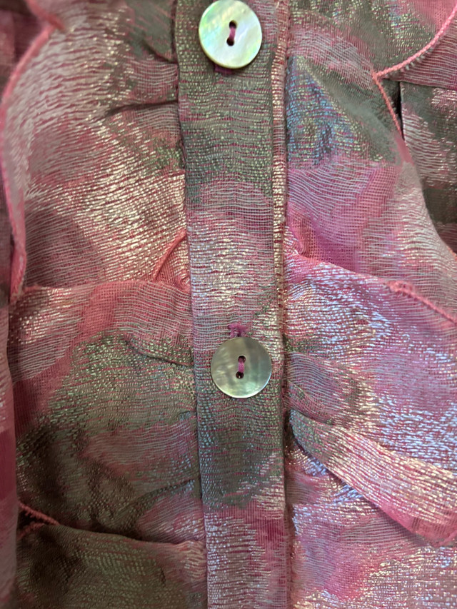 Silk Blend Pink and Grey Dress - photo 3