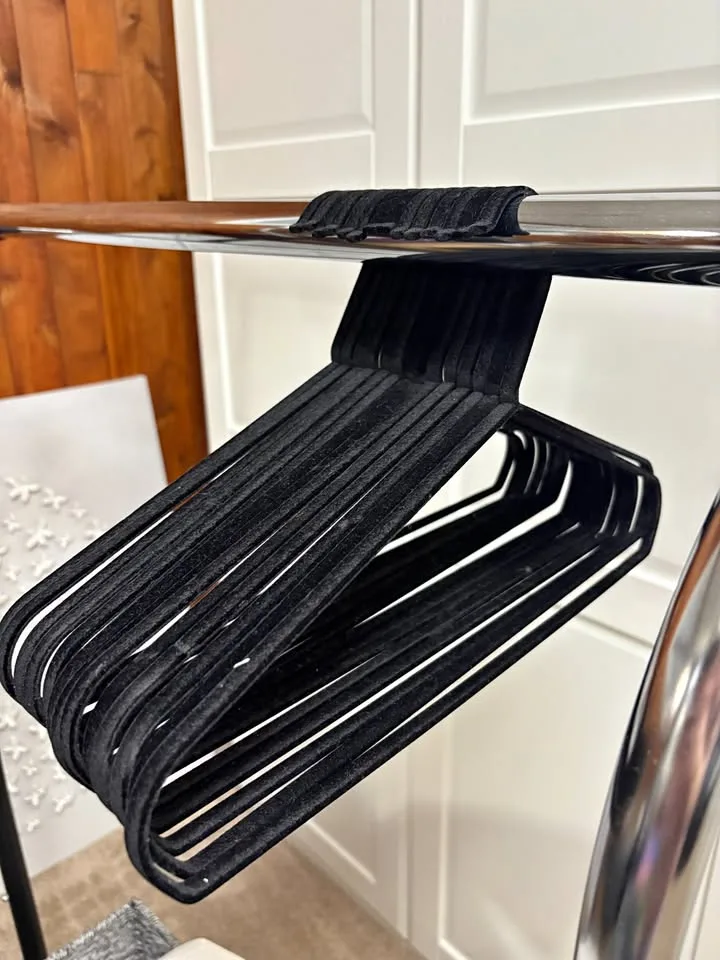 14 heavy, thick metal velvet hangers from IKEA
