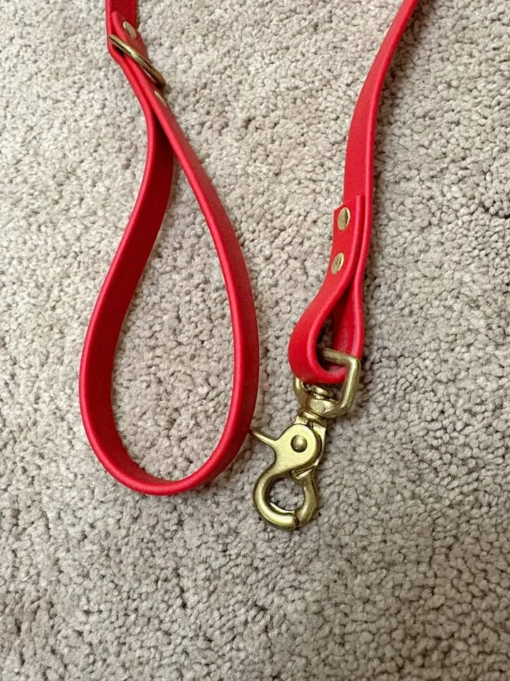 Red Biothane Dog Leash EUC