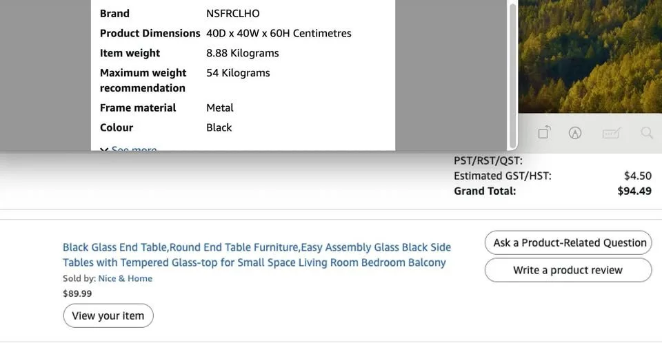 Black Glass Top Side/End Table image indicator(9)
