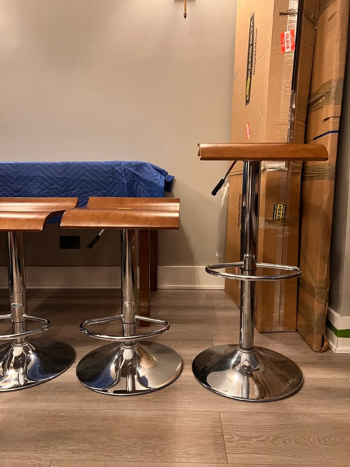 4 island countertop adjustable stools, midcentury modern - photo 2