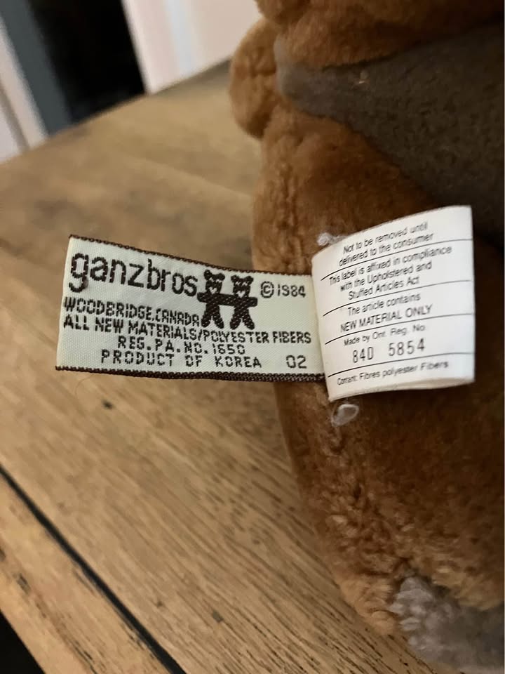 Wrinkles The Dog Plush Brown Dog 9" Ganz Bros Vintage 1984 - photo 4