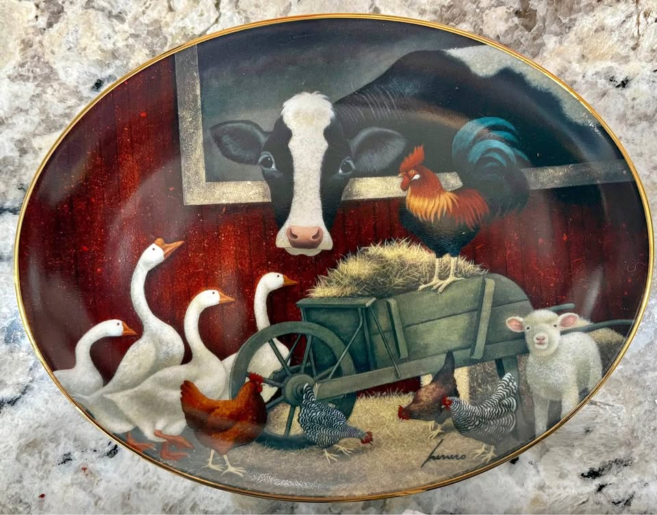 Barnyard Gathering - Lowell Herrero Plate