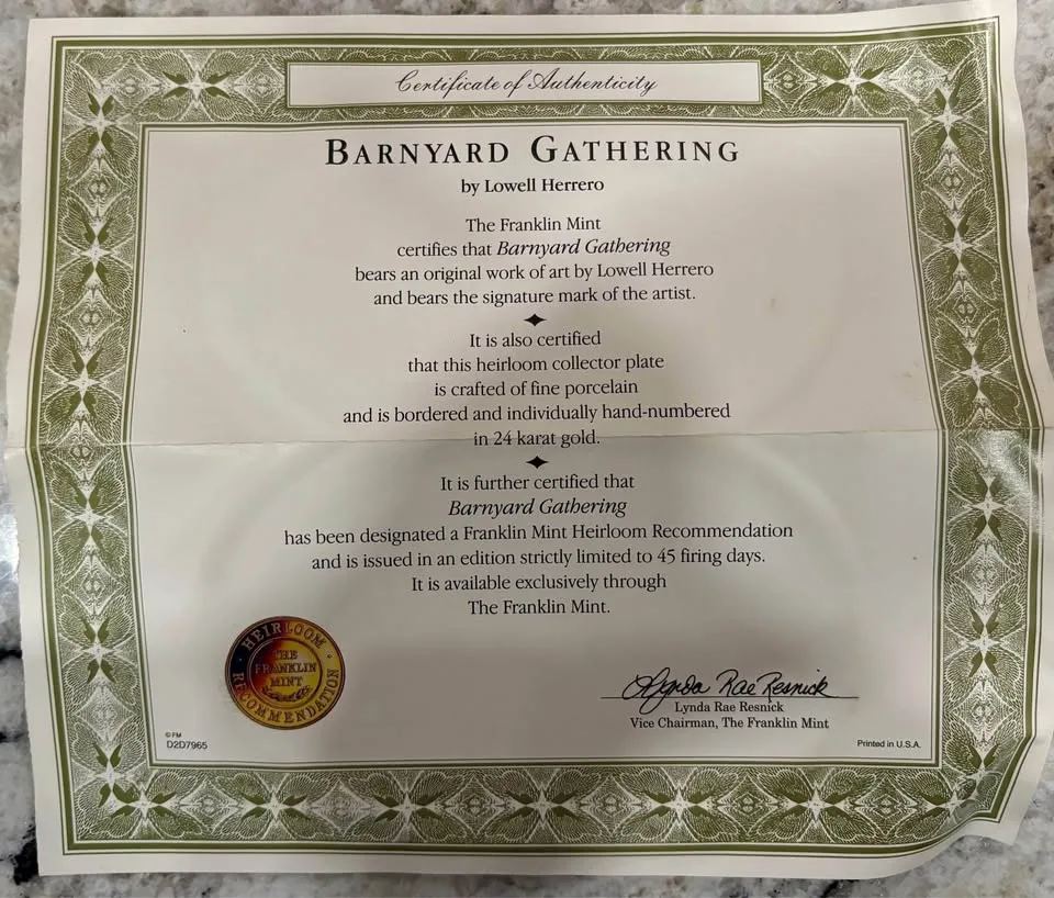 Barnyard Gathering - Lowell Herrero Plate image indicator(3)