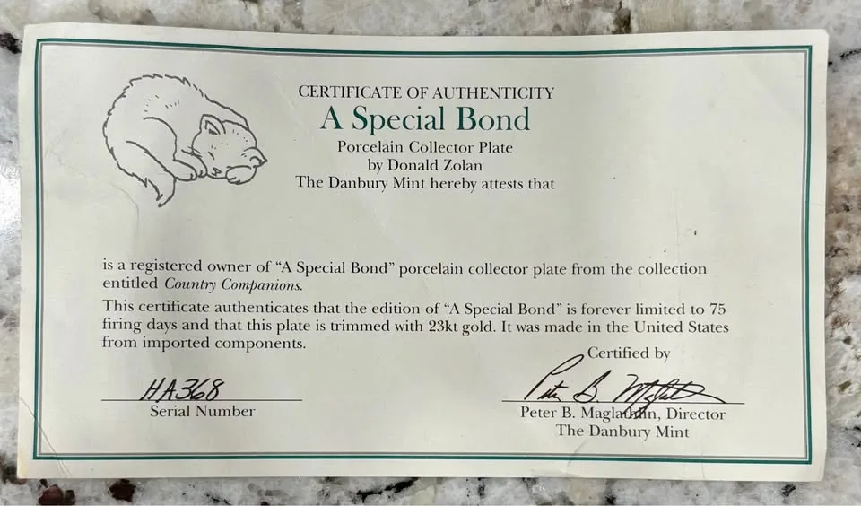 A Special Bond - Donald Zolan - Danbury Mint Collector Plate image indicator(3)