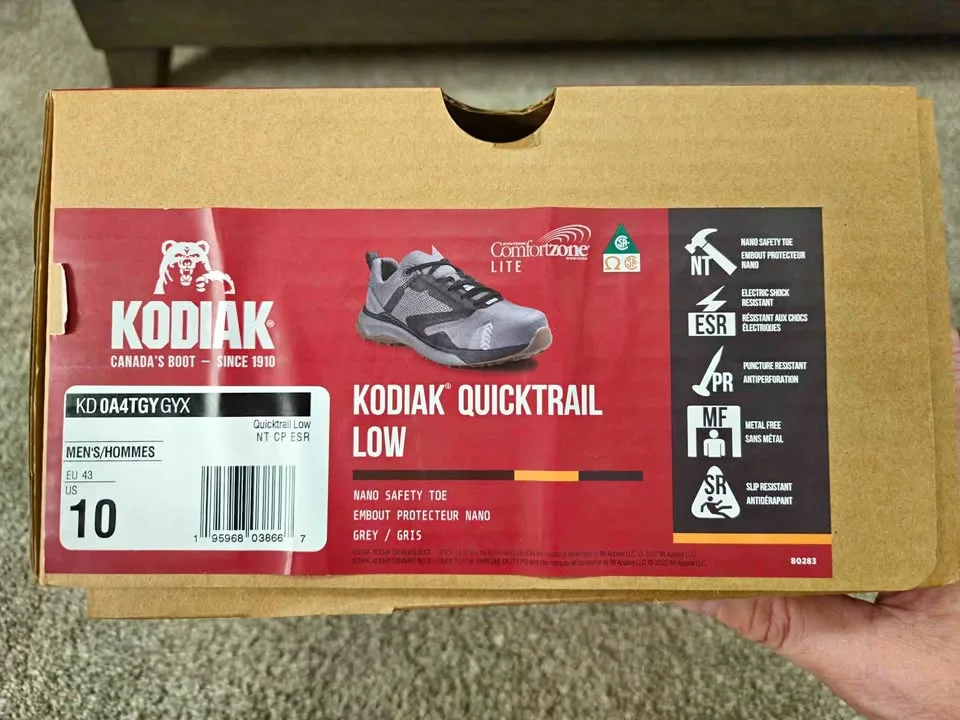 Men's Grey Kodiak Work Shoe Size 10( Brand New in box)