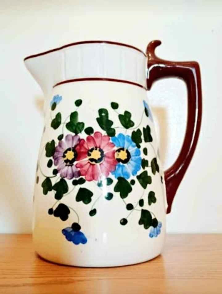 German Hand Painted Porcelain Pitcher