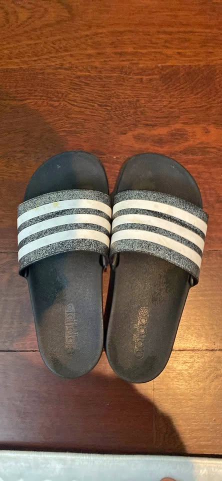 *WORN* Black Adidas Slides