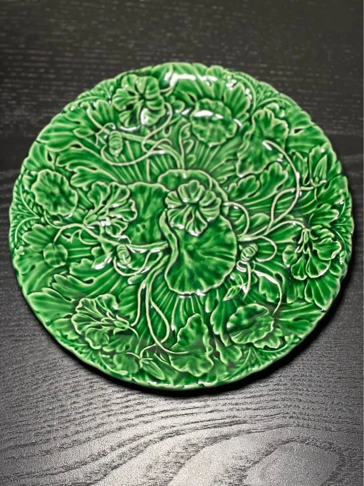 Vintage Majolica Salad Plates: Haldon Group, Set Of 3 image indicator(4)